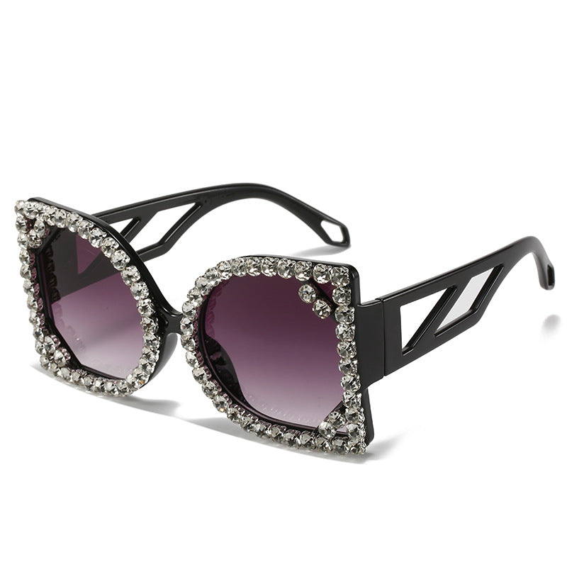 Statement Rhinestone-Embellished Hexagonal Sunglasses Kalsten