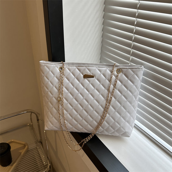 Quilted Chain-Handle Handbag