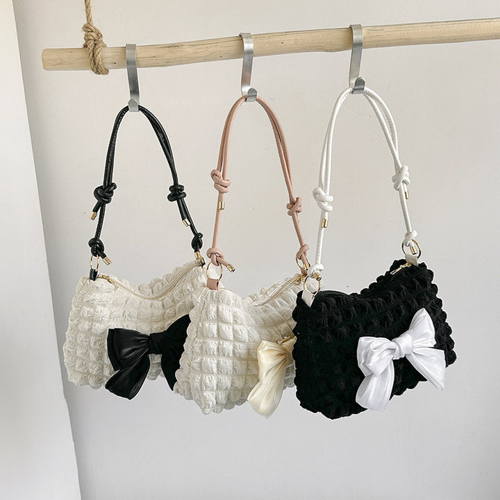 WoBow-Embellished Textured Handbag Kalsten