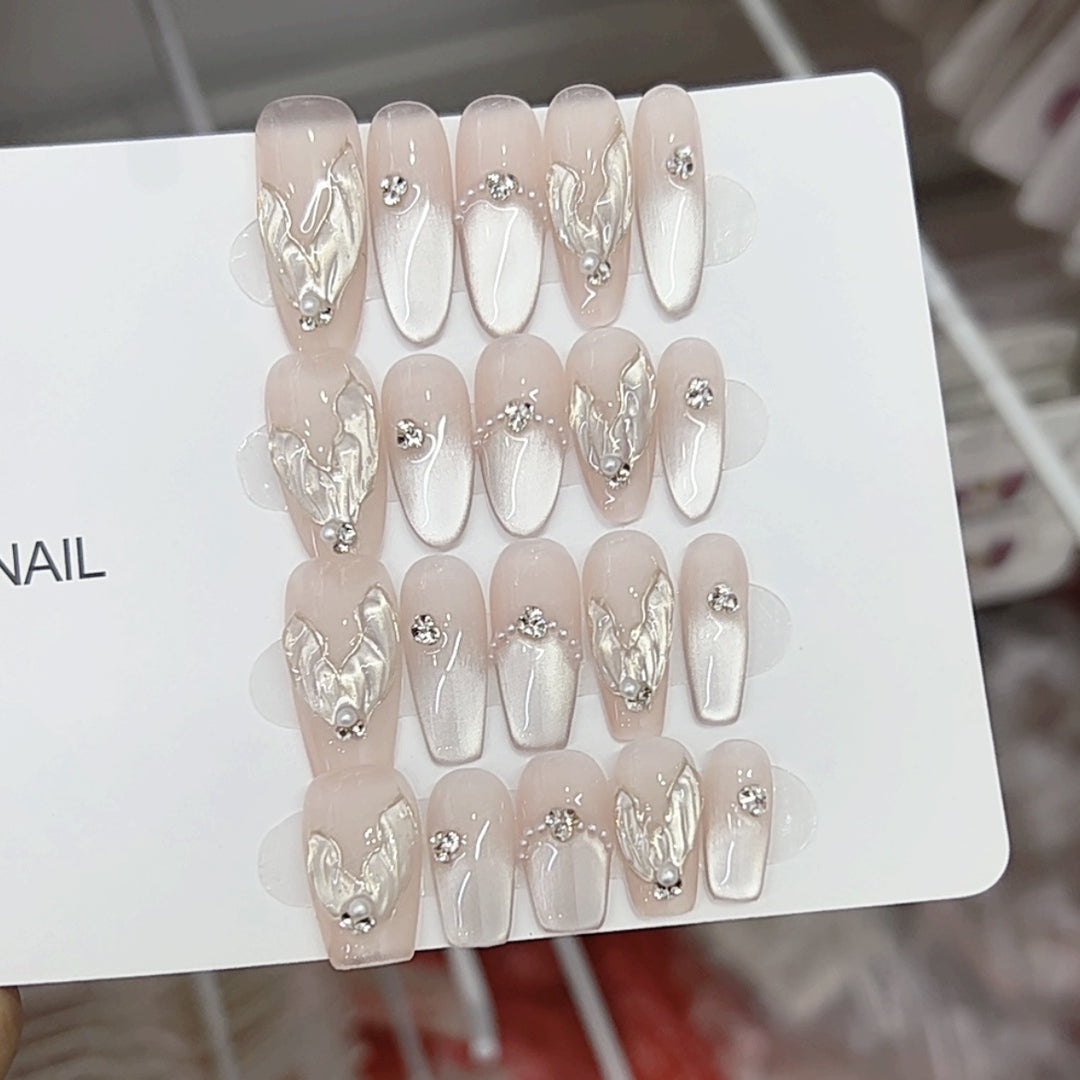 Elegant Textured Press-On Nail Set Kalsten