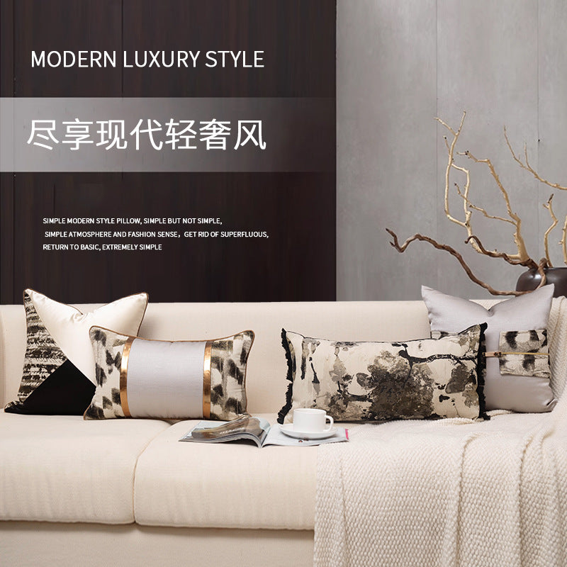 Artistic Canvas Texture Lumbar Pillowcase