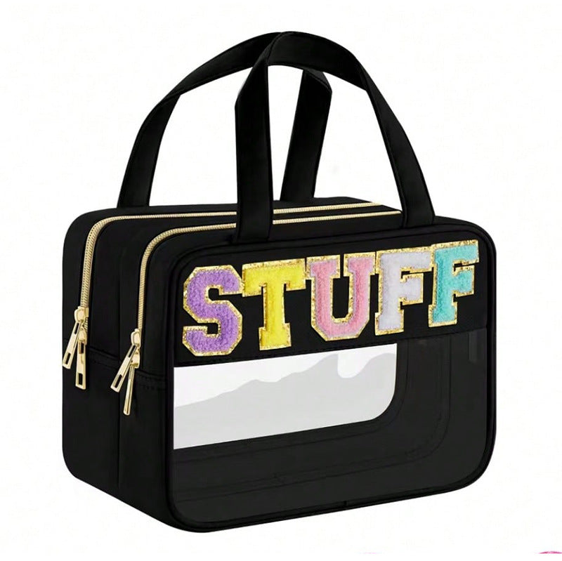 Transparent cosmetic organizer bag with double zipper Kalsten
