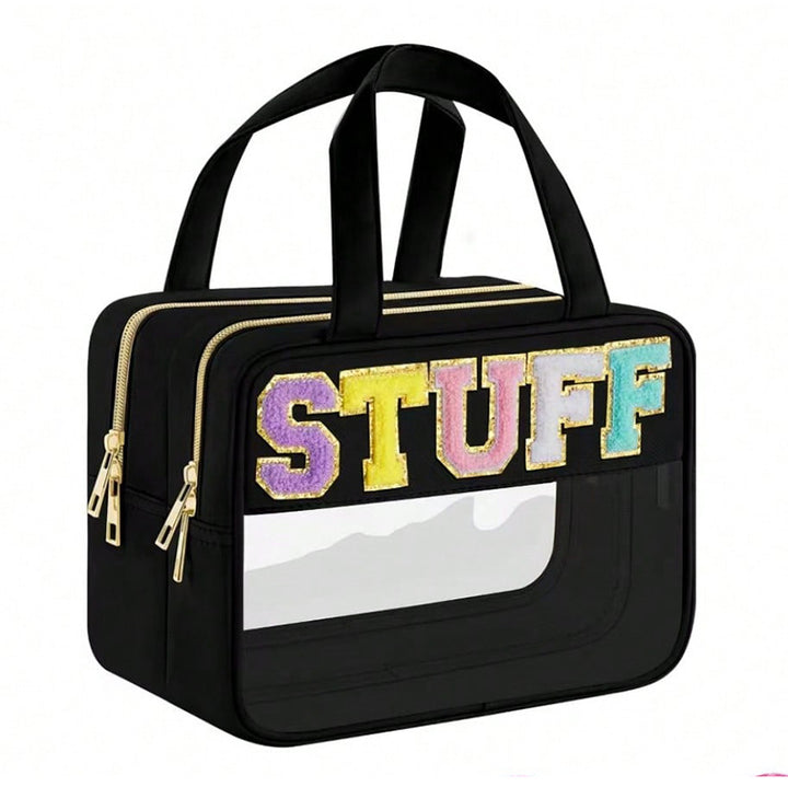 Transparent cosmetic organizer bag with double zipper Kalsten
