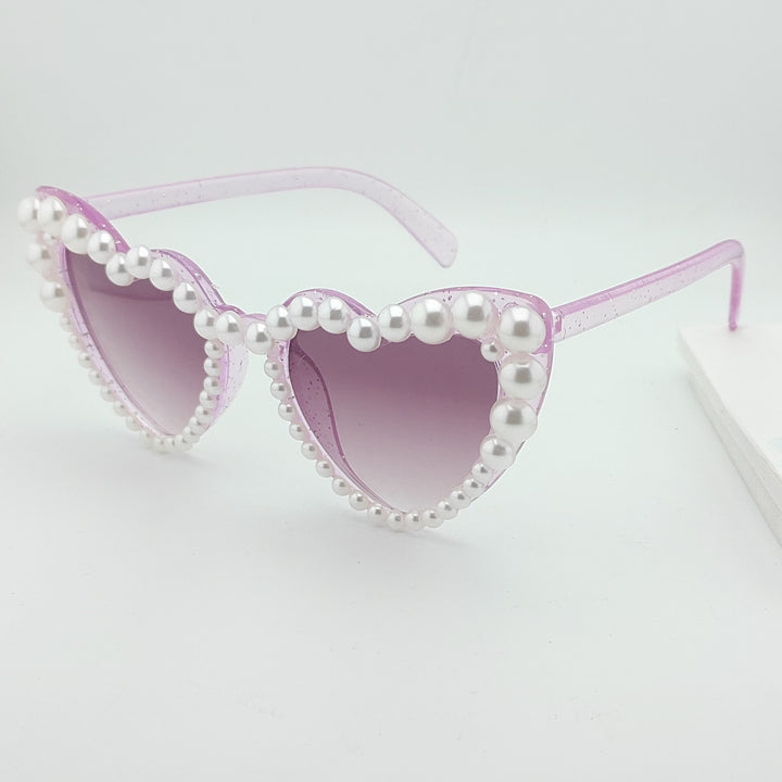 Heart-Shaped Pearl-Accented Sunglasses Kalsten