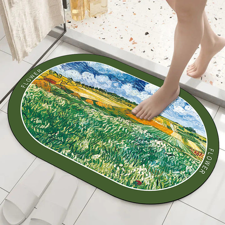 Artistic Ocean Scene Bath Mat