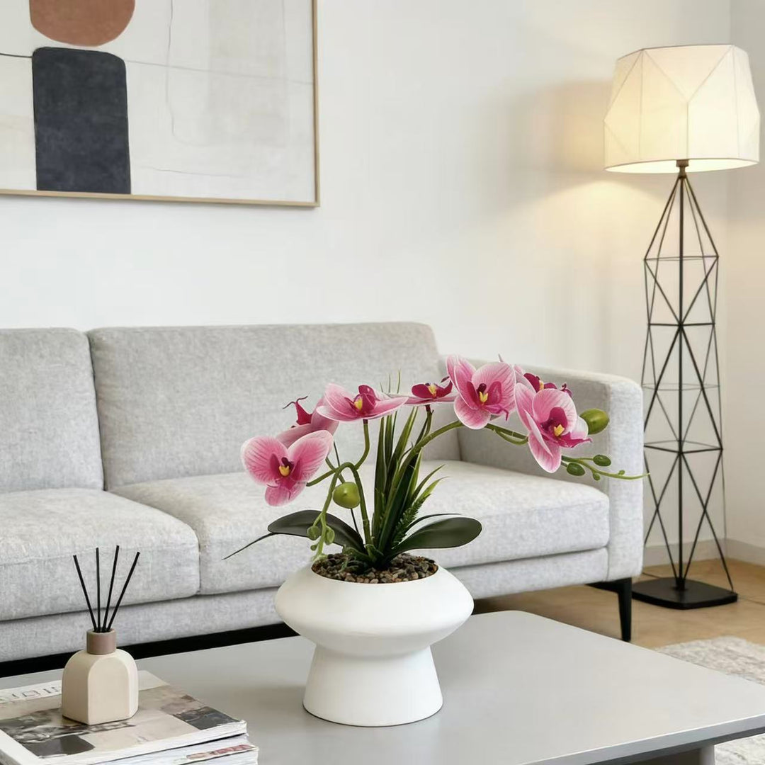 Elegant Artificial Orchid Floral Centerpiece