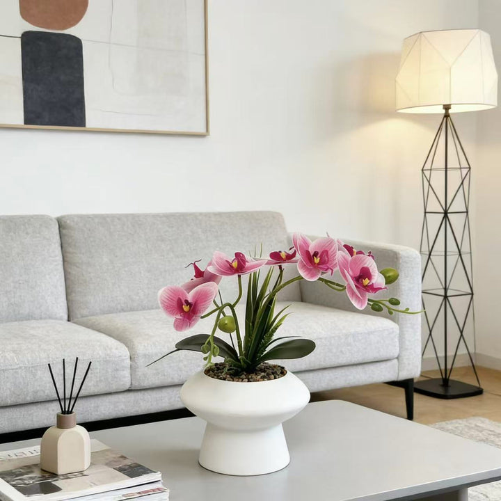 Elegant Artificial Orchid Floral Centerpiece