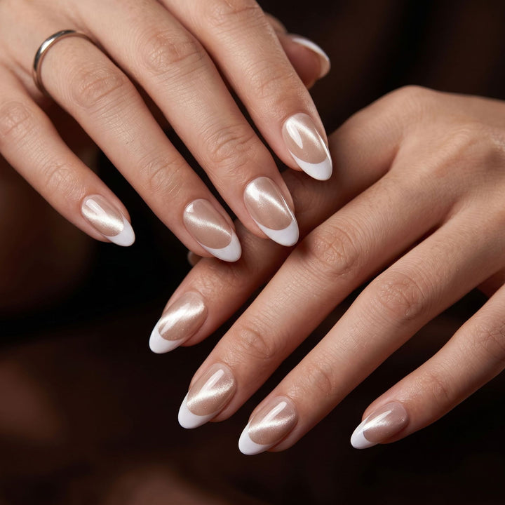 Elegant French Tip Press-On Nail Design Kalsten