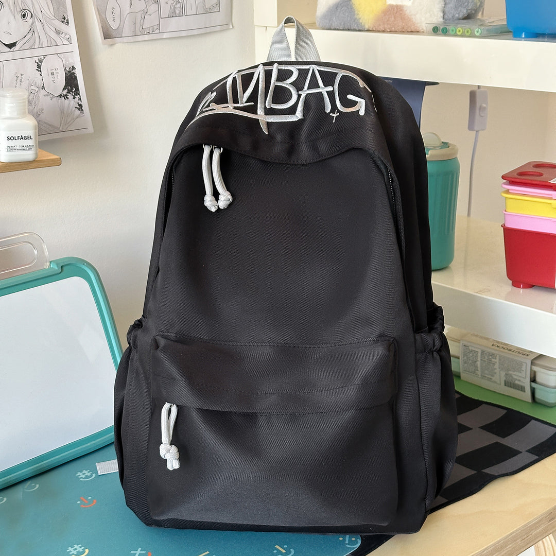 Casual Backpack with Cute Plush Keychain Kalsten