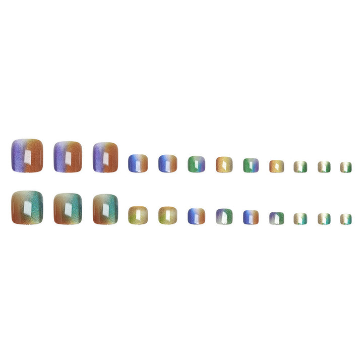 Artificial Nail Set with Sparkling Gradient and Glitter Kalsten