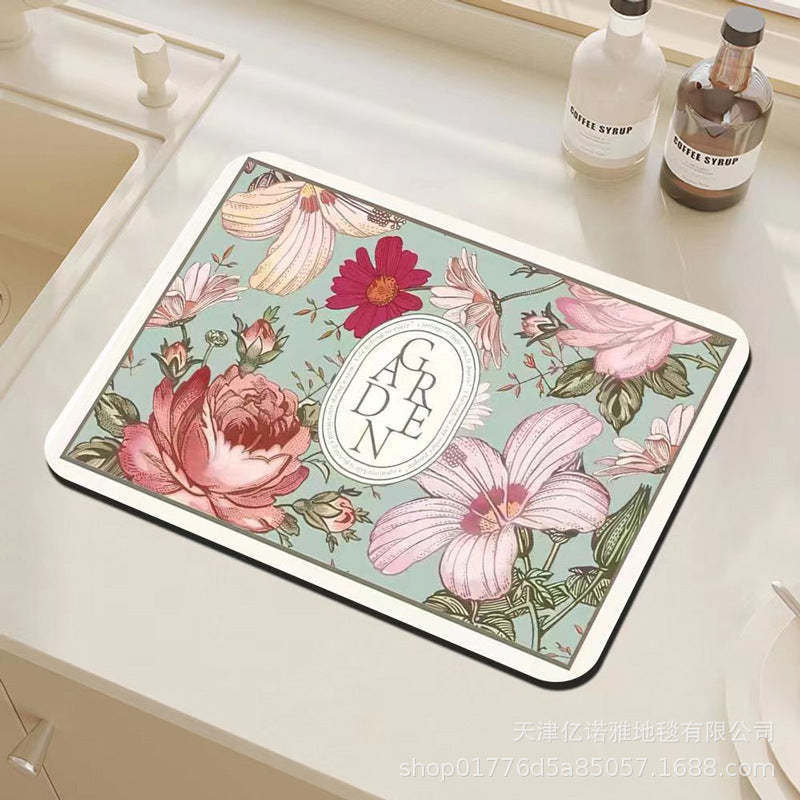Floral Decorative Kitchen Mat Kalsten