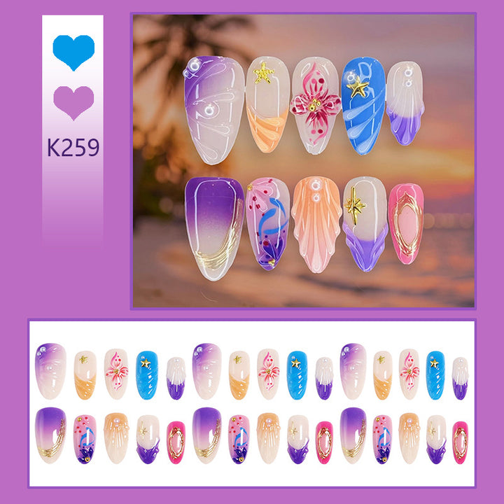 Creative nail art set with floral and glamorous embellishments Kalsten