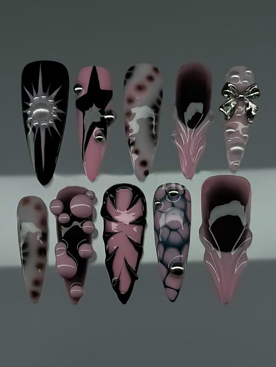 Ocean-Inspired 3D Decorative Press-On Nail Set Kalsten