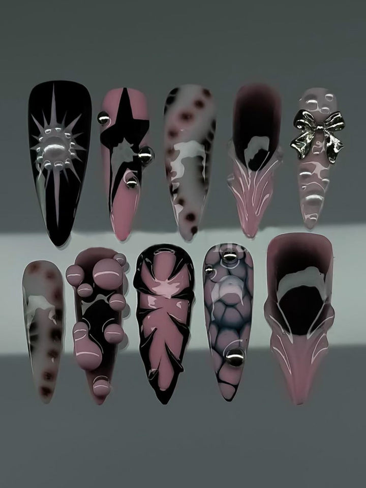 Ocean-Inspired 3D Decorative Press-On Nail Set Kalsten