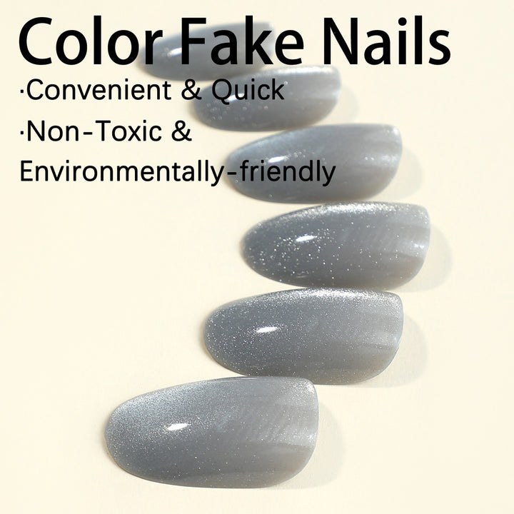 Elegant Glittering Artificial Nails Kalsten