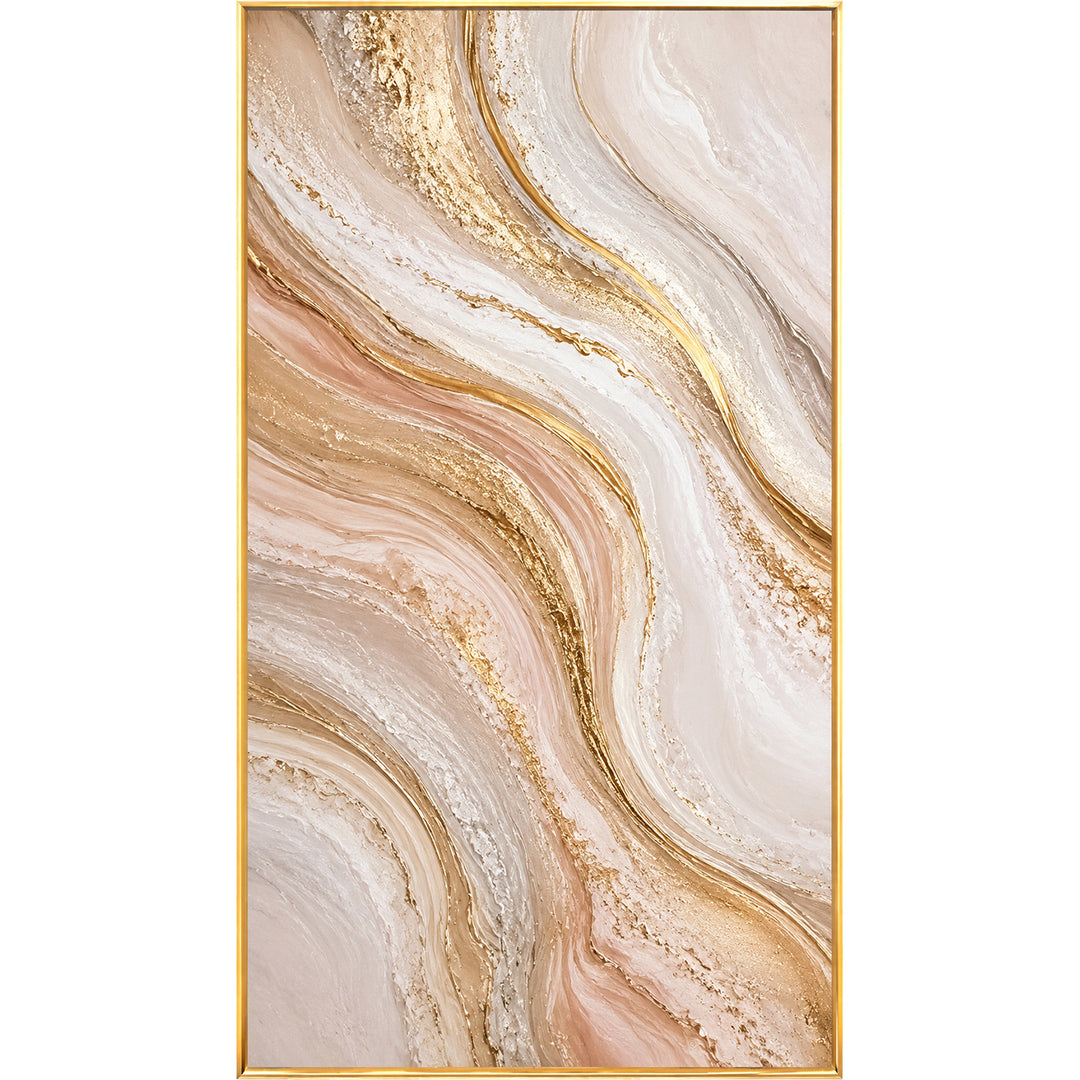 Elegant Gold Marble Framed Canvas Wall Art