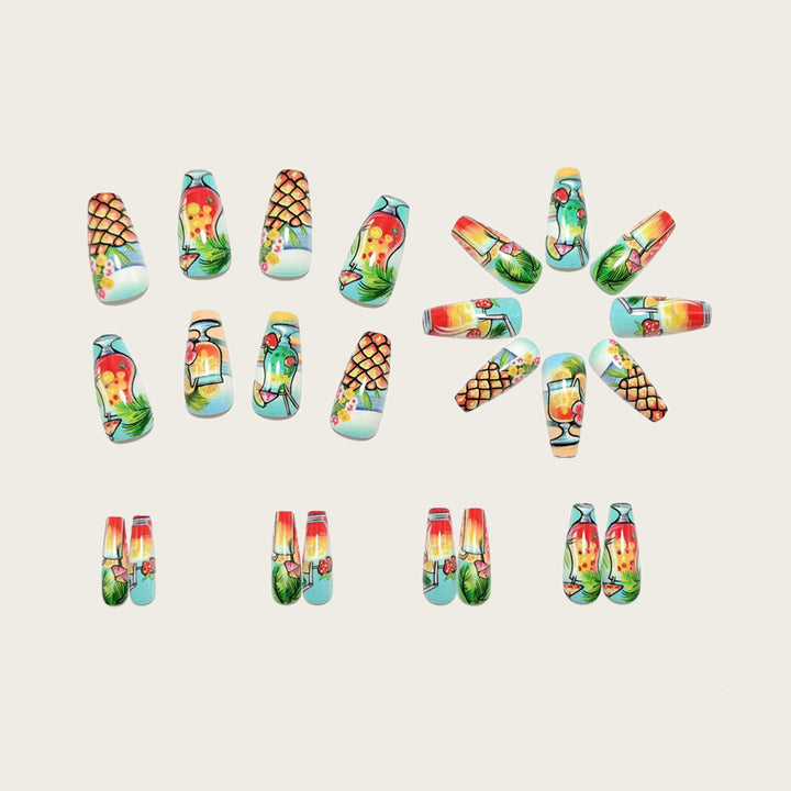 Artificial nails with fruity cocktail design Kalsten