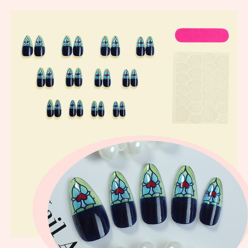 Creative Nail Art Set with Floral Stained Glass Design Kalsten