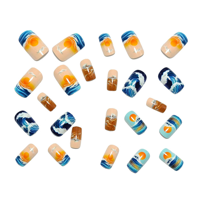 Artificial nails with dreamy summer design Kalsten