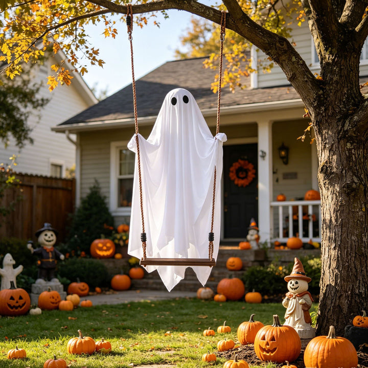Children's Halloween Costume Dress with Lace-Up Bodice, Tulle Skirt and Striped Knee Socks