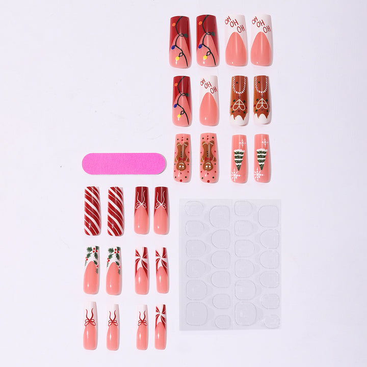 Artificial nail set with festive Christmas design Kalsten 1789118905