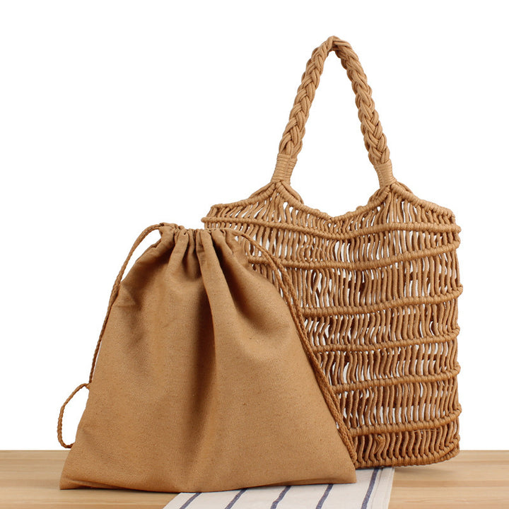 Braided tote bag with inner pouch Kalsten