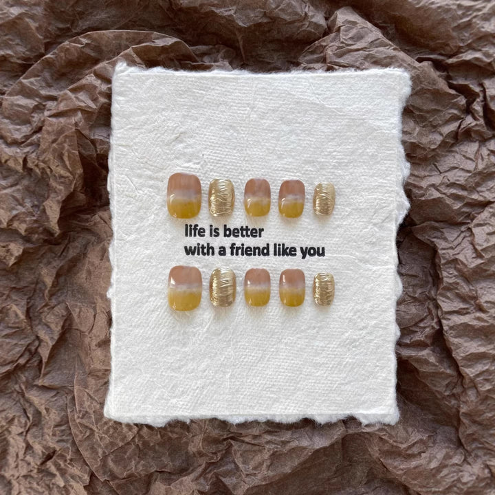 Creative Press-On Nail Art Set with Inspirational Message