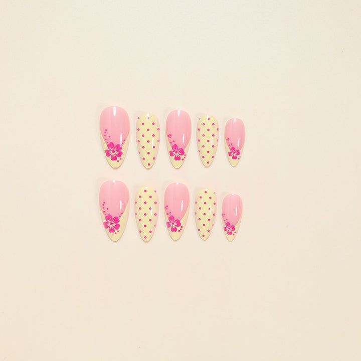Elegant Floral Stiletto Nail Art Tips Kalsten