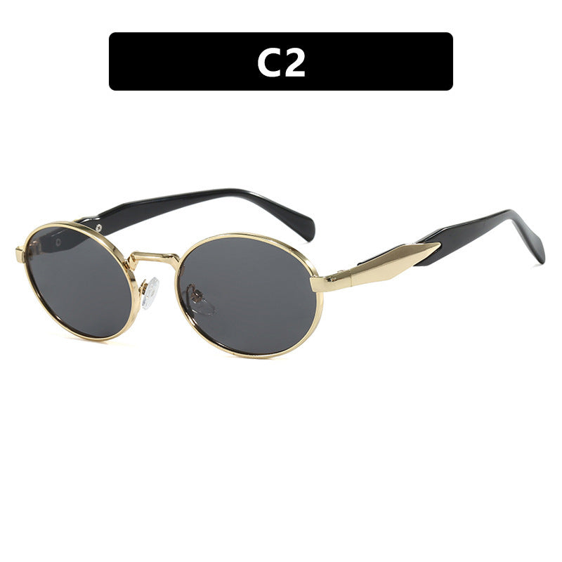 Women's fashionable sunglasses in elegant oval design with trendy accents Kalsten