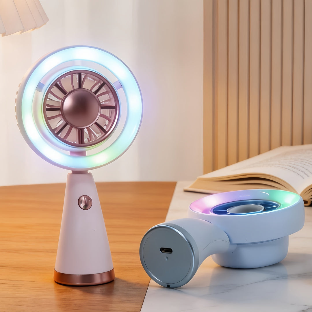 Women's Portable Table Fan with LED Lighting and USB Connection Kalsten