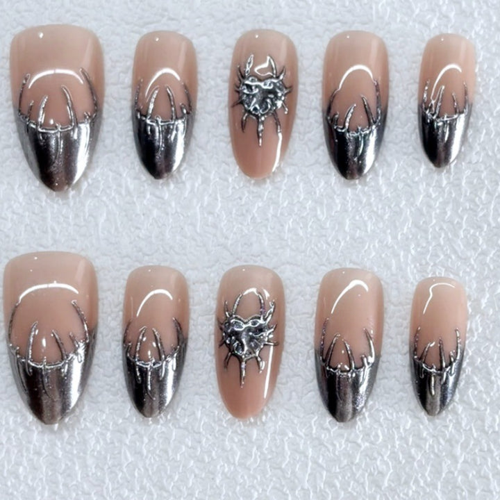 Artificial nails with metallic accents Kalsten