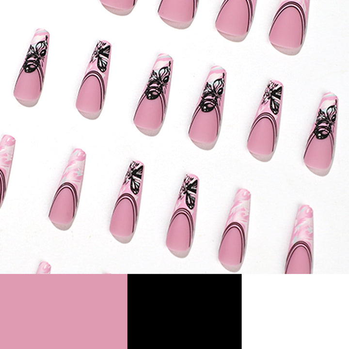 Artificial nail art with delicate butterfly designs Kalsten