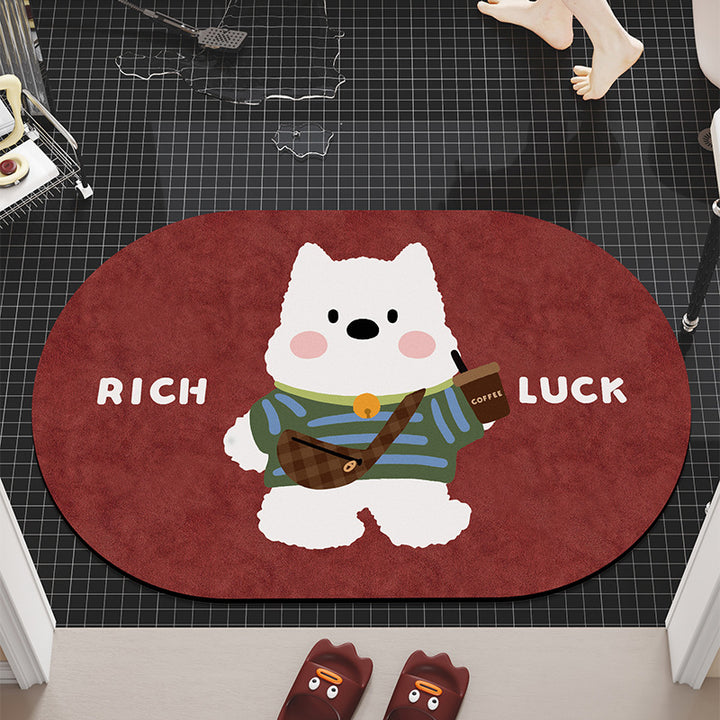 Cartoon Dog-Themed Bath Mat Kalsten
