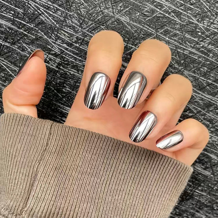 Metallic Glossy Press-On Nail Set Kalsten