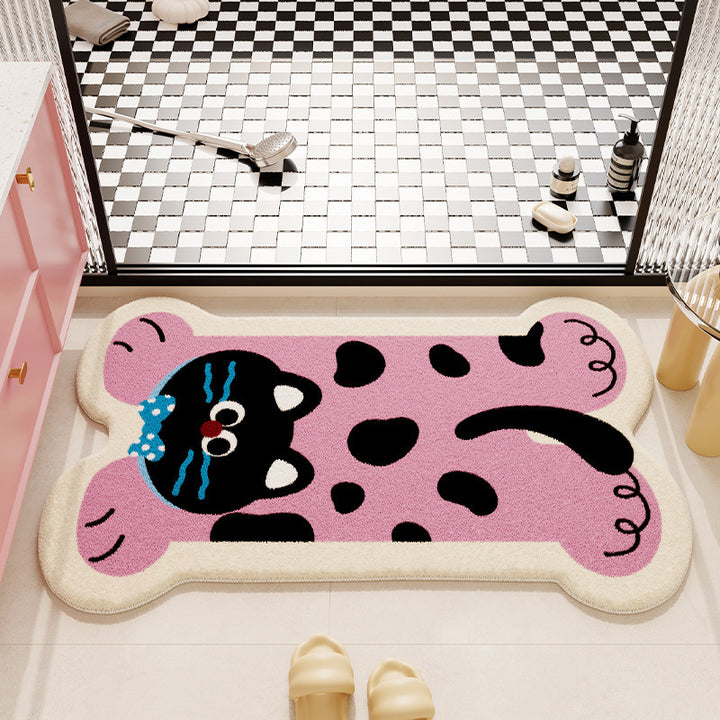 Cute Cartoon Cat Shaped Bath Mat