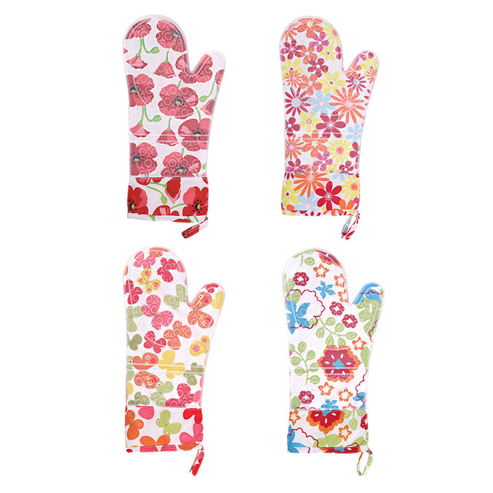 Floral Pattern Silicone Oven Mitt
