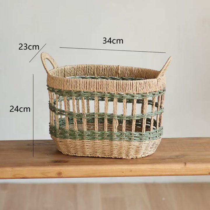 Decorative basket made of woven natural material Kalsten
