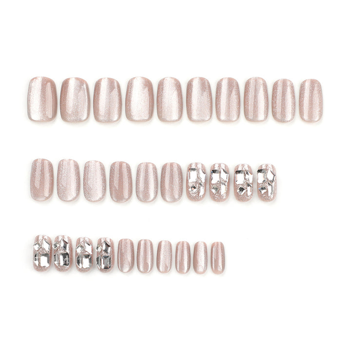 Artful nail extensions with glamorous glitter design Kalsten