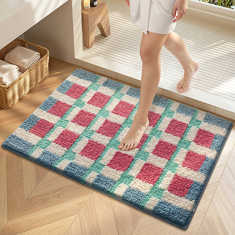 Soft Plush Checkered Bath Mat Kalsten