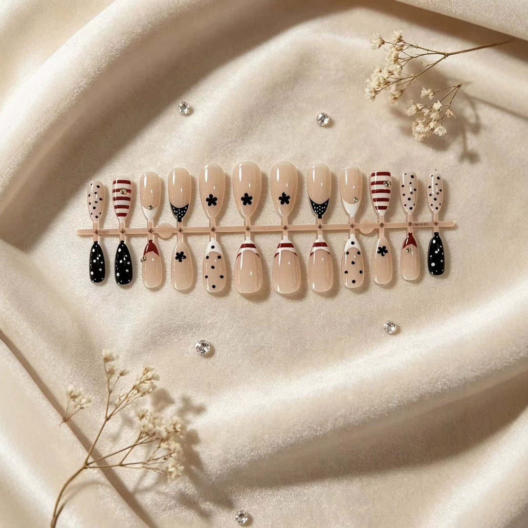 Artistic Stiletto Press-On Nail Set with Unique Patterns Kalsten