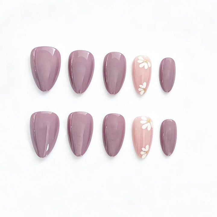 Elegant Floral Press-On Nail Tips Kalsten