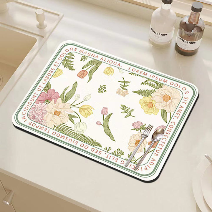 Floral Decorative Kitchen Mat Kalsten