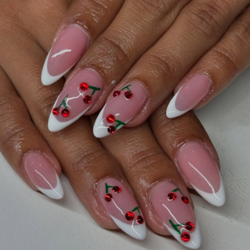 Elegant Cherry Blossom Press-On Nail Art Kalsten