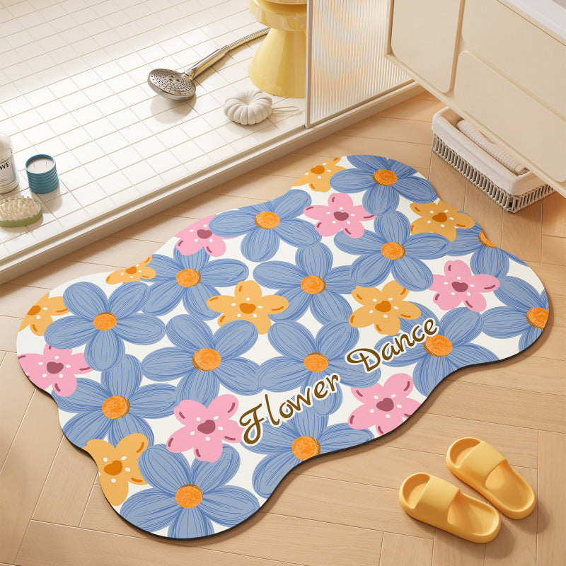 Floral-Themed Soft Bath Mat