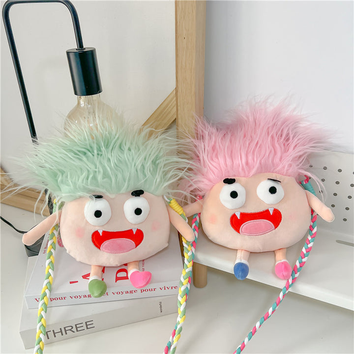 Cute Plush Monster Crossbody Bag