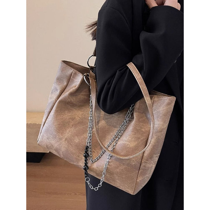 Spacious Soft Faux Leather Tote Bag Kalsten