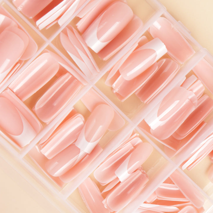 Premium Long-Length French Tip Press-On Nail Set Kalsten