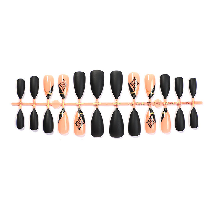 Artistic Matte Press-On Nail Set with Unique Floral Patterns kalsten