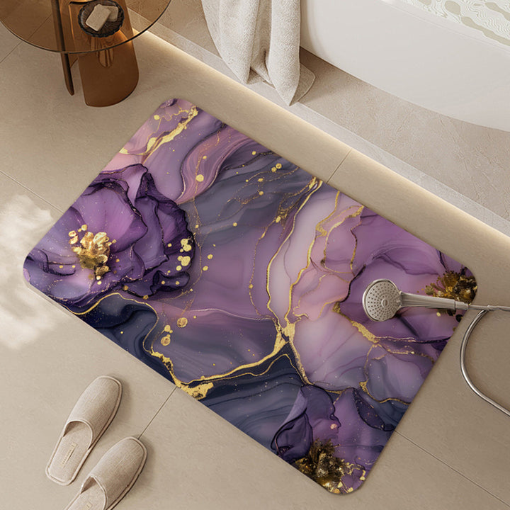 Abstract Floral Design Bath Mat