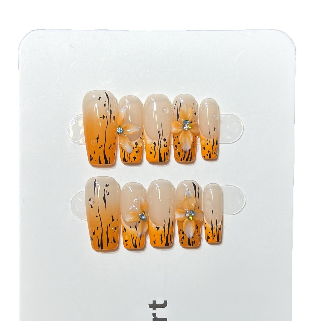 Floral Ombre Press-On Nail Set Kalsten